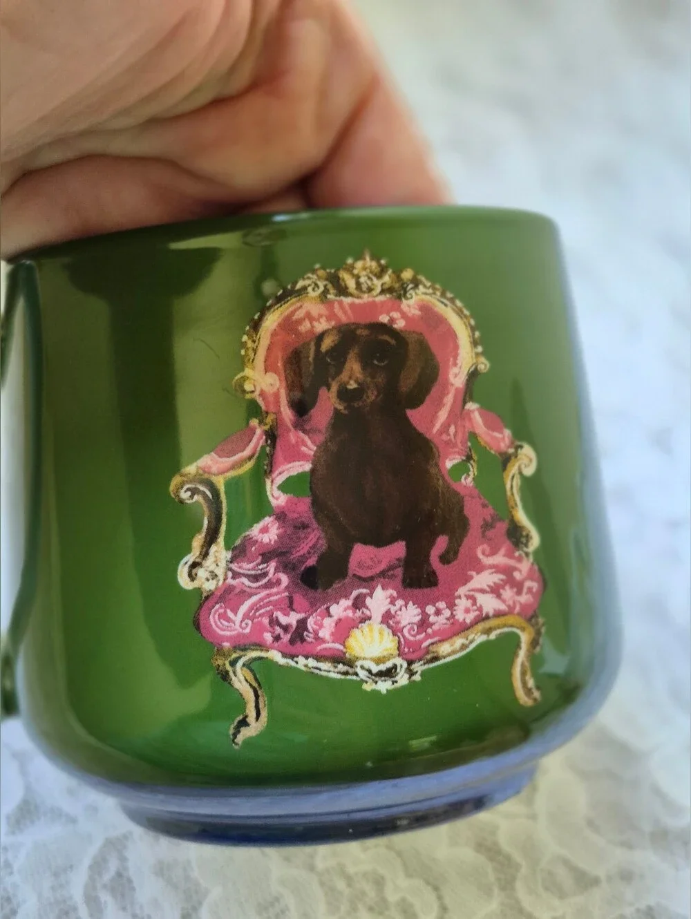 Anthropologie Raphael Balme Dachshund Dog Coffee Cup